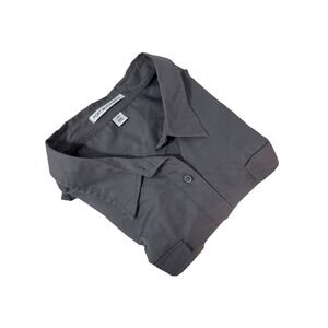 Port Authority Ladies Uniform Shirt Blue Size XXL Roll Up Long Sleeve Used